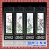 景德镇陶瓷瓷板画 仿古青花人物八仙 四条屏装饰画实木框